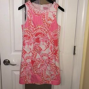 LILLY PULITZER MILA SHIFT HOT CORAL TRUNK IN LOVE